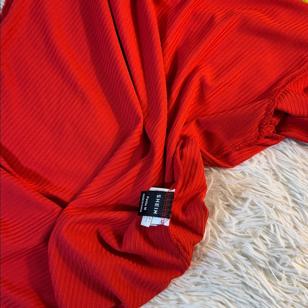 Red Ribbed Women's‎ bodysuit - Picture 3 of 3